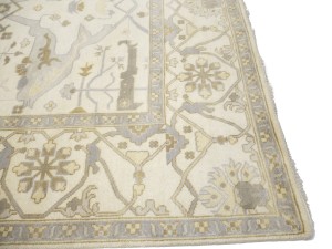 Cream Floral 10X20 Oushak Oriental Rug