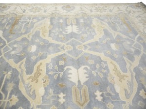 Gray Floral 10X20 Oushak Oriental Rug