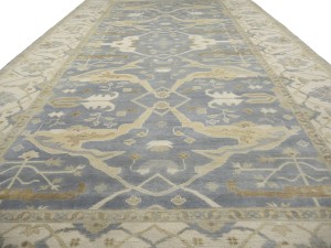 Gray Floral 10X20 Oushak Oriental Rug