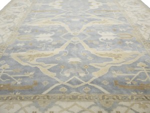 Gray Floral 10X20 Oushak Oriental Rug