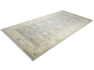 Gray Floral 10X20 Oushak Oriental Rug