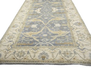 Gray Floral 10X20 Oushak Oriental Rug