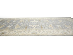 Gray Floral 10X20 Oushak Oriental Rug