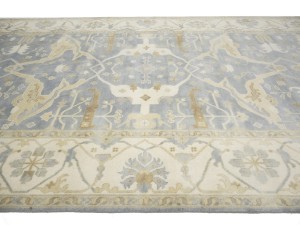 Gray Floral 10X20 Oushak Oriental Rug