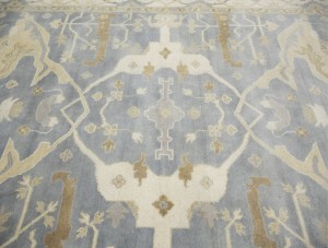 Gray Floral 10X20 Oushak Oriental Rug