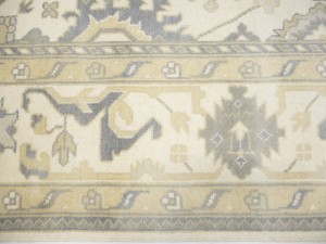 Cream Floral 10X20 Oushak Chobi Oriental Rug