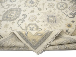 Cream Floral 10X20 Oushak Chobi Oriental Rug