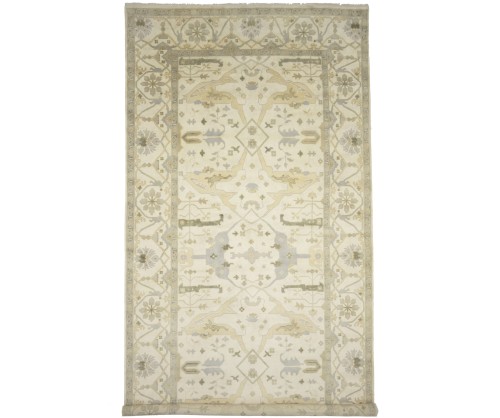 Cream Floral 10X20 Oushak Oriental Rug