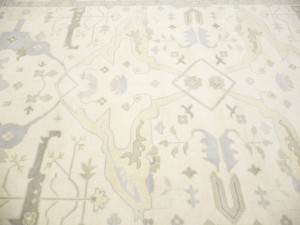 Cream Floral 10X19 Oushak Oriental Rug