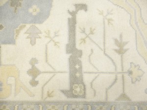 Cream Floral 10X19 Oushak Oriental Rug
