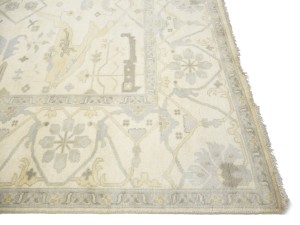 Cream Floral 10X19 Oushak Oriental Rug