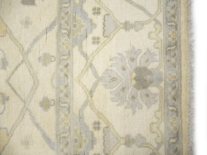 Cream Floral 10X19 Oushak Oriental Rug