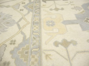 Cream Floral 10X19 Oushak Oriental Rug