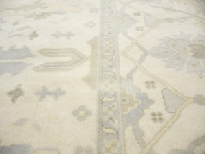 Cream Floral 10X19 Oushak Oriental Rug