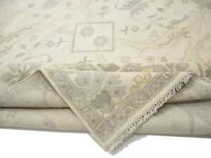 Cream Floral 10X19 Oushak Oriental Rug
