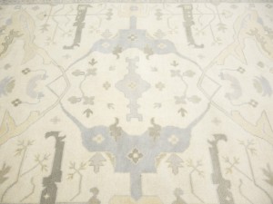 Cream Floral 10X19 Oushak Oriental Rug