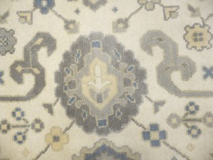 Cream Floral 9X18 Oushak Chobi Oriental Rug