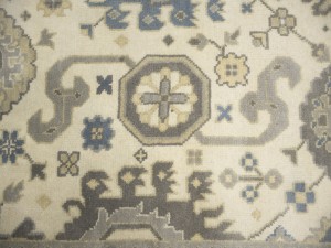 Cream Floral 9X18 Oushak Chobi Oriental Rug