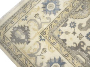 Cream Floral 9X18 Oushak Chobi Oriental Rug