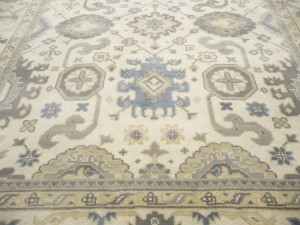 Cream Floral 9X18 Oushak Chobi Oriental Rug