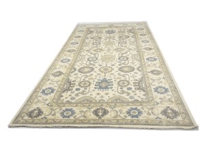 Cream Floral 9X18 Oushak Chobi Oriental Rug