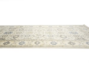 Cream Floral 9X18 Oushak Chobi Oriental Rug