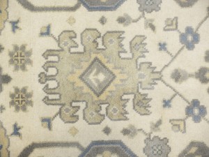Cream Floral 9X18 Oushak Chobi Oriental Rug