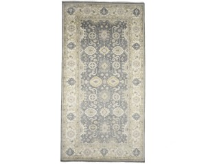 Gray Floral 9X18 Oushak Chobi Oriental Rug