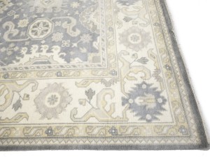 Gray Floral 9X18 Oushak Chobi Oriental Rug