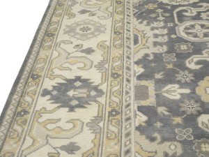 Gray Floral 9X18 Oushak Chobi Oriental Rug