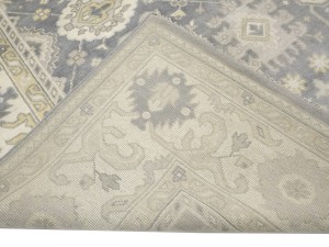 Gray Floral 9X18 Oushak Chobi Oriental Rug