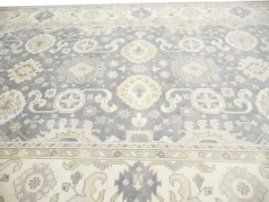 Gray Floral 9X18 Oushak Chobi Oriental Rug