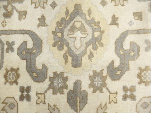 Cream Floral 9X18 Oushak Chobi Oriental Rug