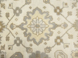 Cream Floral 9X18 Oushak Chobi Oriental Rug