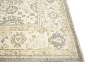 Cream Floral 9X18 Oushak Chobi Oriental Rug