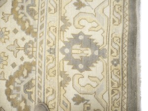 Cream Floral 9X18 Oushak Chobi Oriental Rug