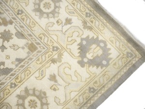 Cream Floral 9X18 Oushak Chobi Oriental Rug