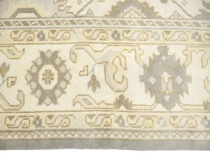 Cream Floral 9X18 Oushak Chobi Oriental Rug