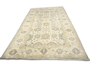 Cream Floral 9X18 Oushak Chobi Oriental Rug