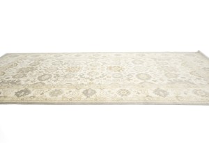 Cream Floral 9X18 Oushak Chobi Oriental Rug