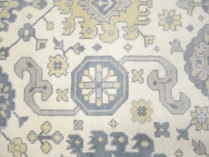 Cream Floral 9X18 Oushak Chobi Oriental Rug