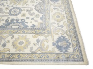 Cream Floral 9X18 Oushak Chobi Oriental Rug