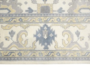 Cream Floral 9X18 Oushak Chobi Oriental Rug