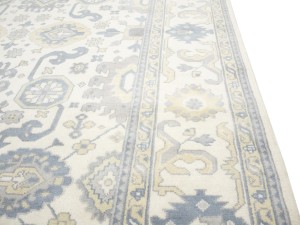 Cream Floral 9X18 Oushak Chobi Oriental Rug