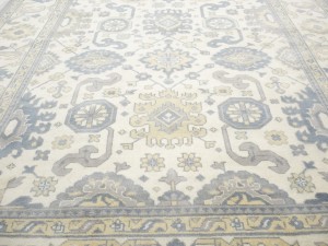 Cream Floral 9X18 Oushak Chobi Oriental Rug