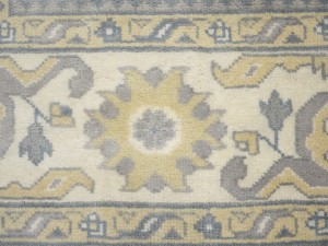 Cream Floral 9X18 Oushak Chobi Oriental Rug