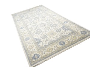 Cream Floral 9X18 Oushak Chobi Oriental Rug