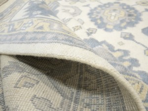Cream Floral 9X18 Oushak Chobi Oriental Rug
