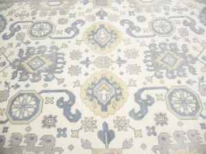 Cream Floral 9X18 Oushak Chobi Oriental Rug