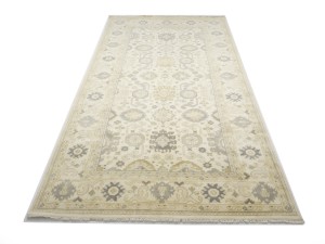 Cream Floral 9X18 Oushak Chobi Oriental Rug